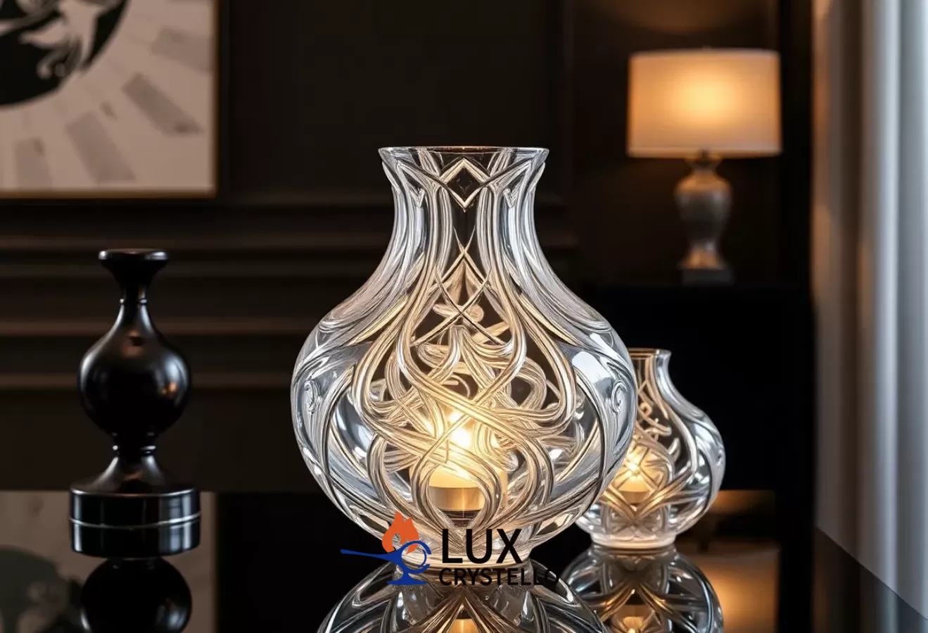 Art Crystal Glass Vase Decor for Elegant Home Interiors
