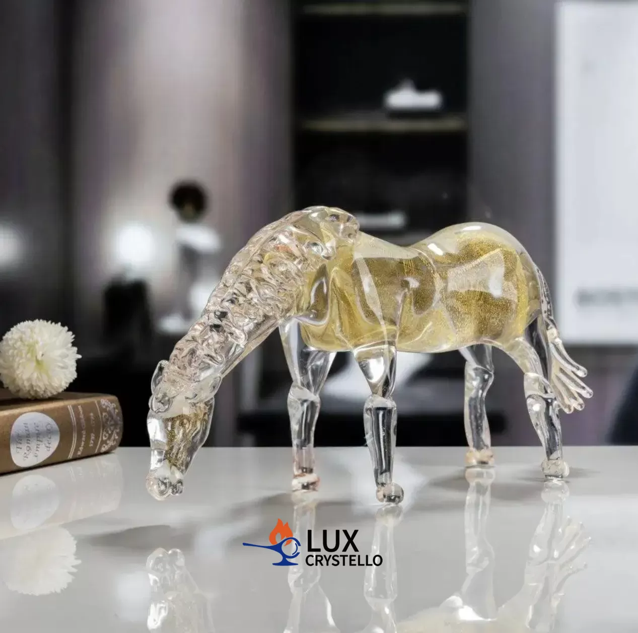 gold foil glass animal ornaments gold foil glass animal ornaments