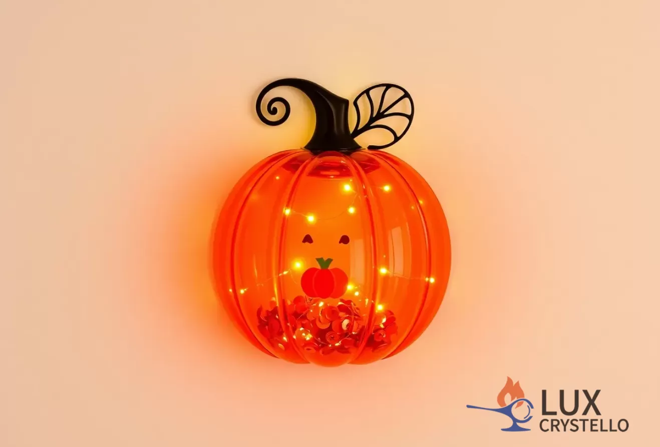 Distinctive Halloween Glass Pumpkin Lampshade: A Seasonal Statement in Handcrafted Elegance