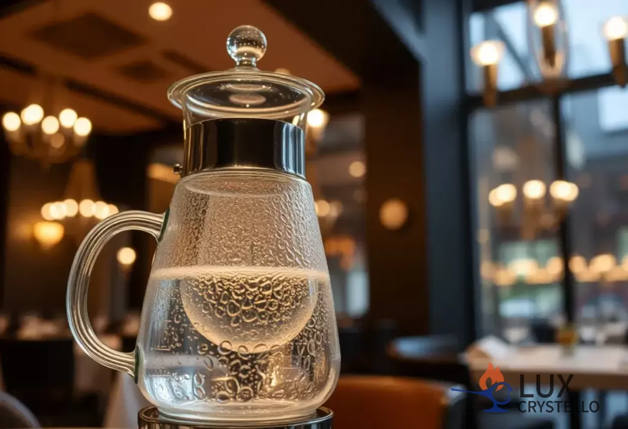 textured glass carafes