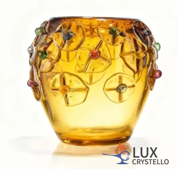 D200*H181 mm Colorful Fragment Amber Vase