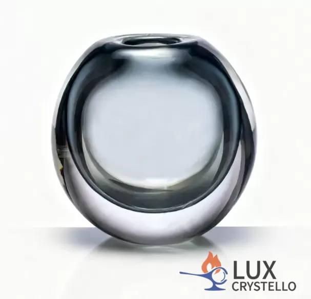 D120*T90*H120 mm Smoky Grey Crystal Small Flat Bottle (Perfume Bottle)