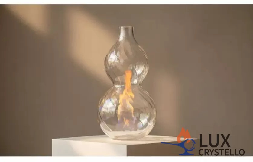 gourd-shaped crystal vase by handcrafted gourd-shaped crystal vase by handcrafted