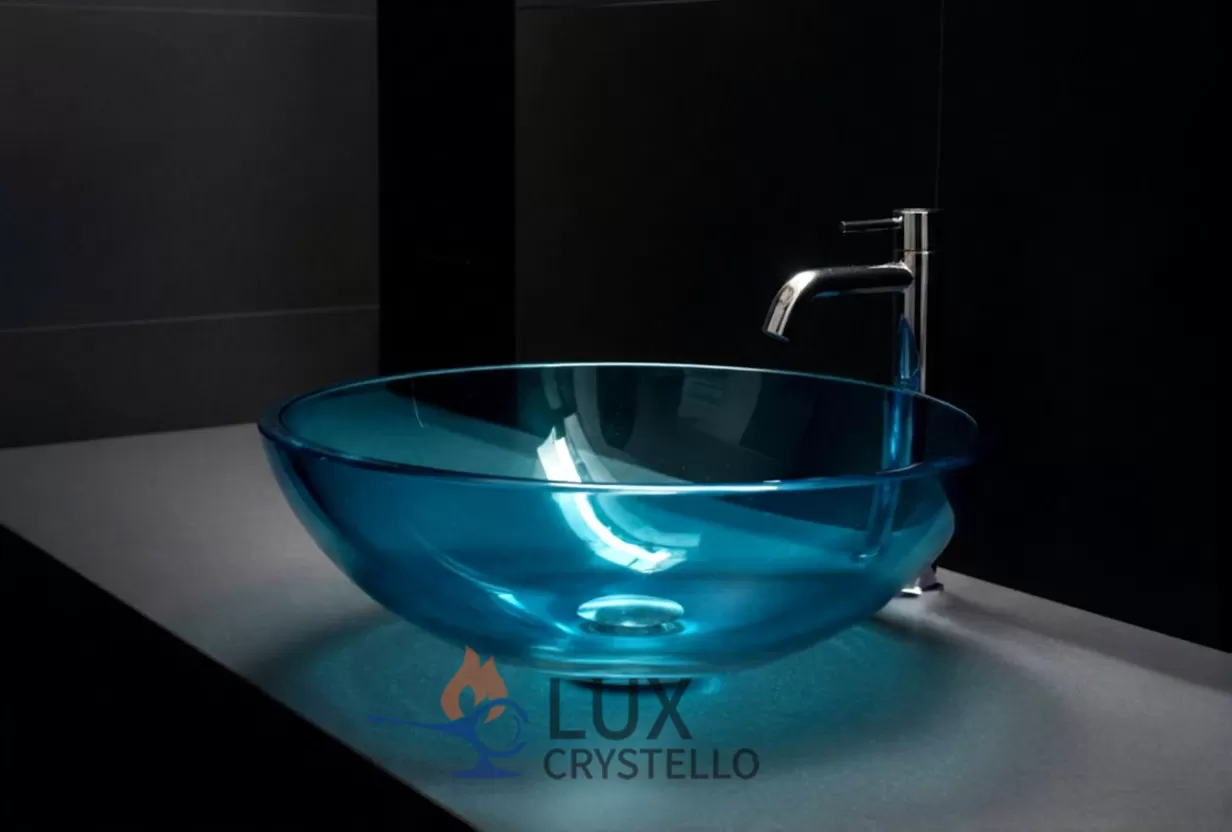 Blue Crystal Washbasin: From Material to Form in Crystal Glass Design